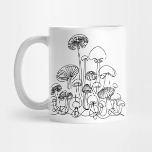 Mushrooms Line Drawing Mug